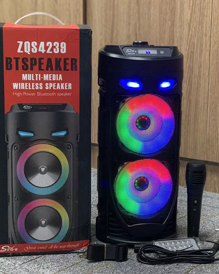 Portable Colorful Dual Horn Cannon With High Power Bluetooth Sound System