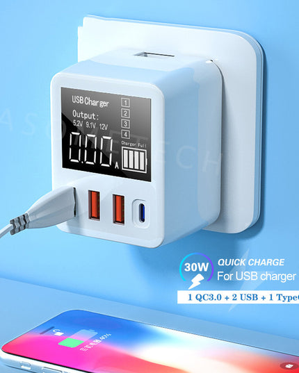 4-port charger travel charging head