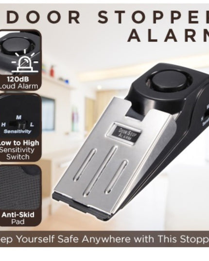 Electronic Burglar Alarm Intelligent Home Security Wedge Door Stop Alarm System Device Hotel Intruder Alert Detection