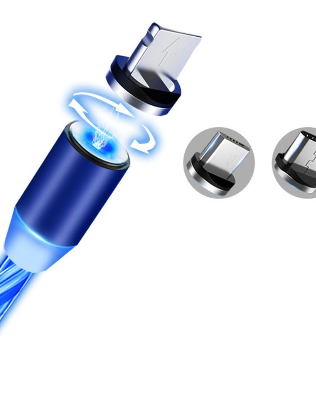 Flowing Ligh Magnetic Streamer Data Line Cable for iPhone Android Type