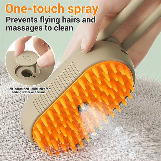 Cat Steam Brush Steamy Dog Brush 3 In 1 Electric Spray Cat Hair Brushes For Massage