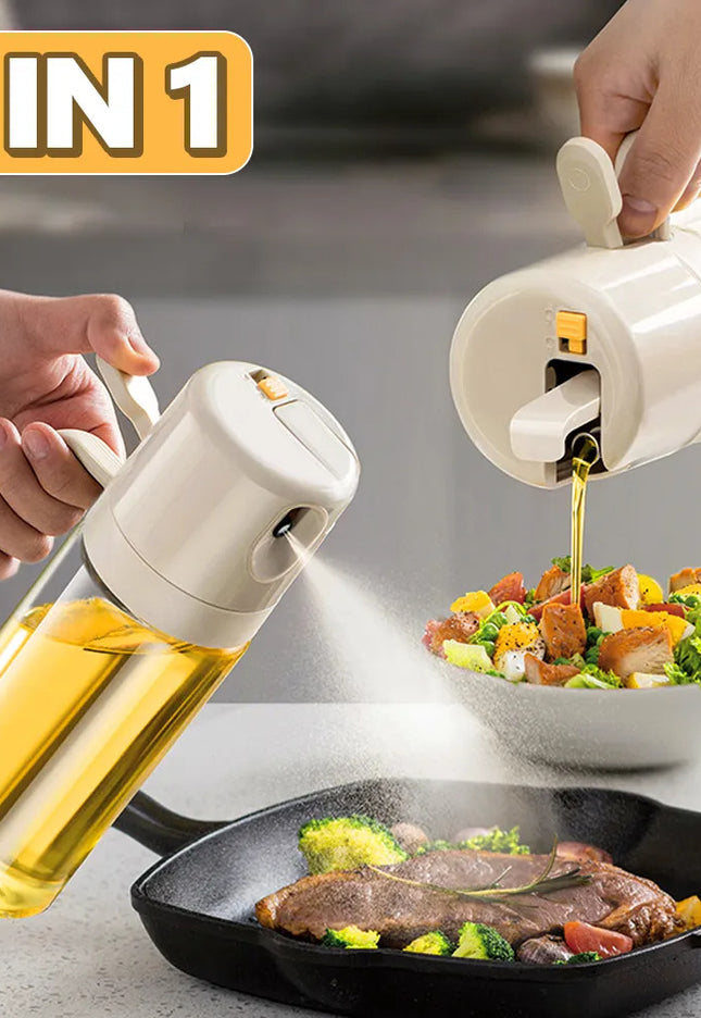 2 In 1 Oil Sprayer Bottle BBQ Cooking Oil Dispenser