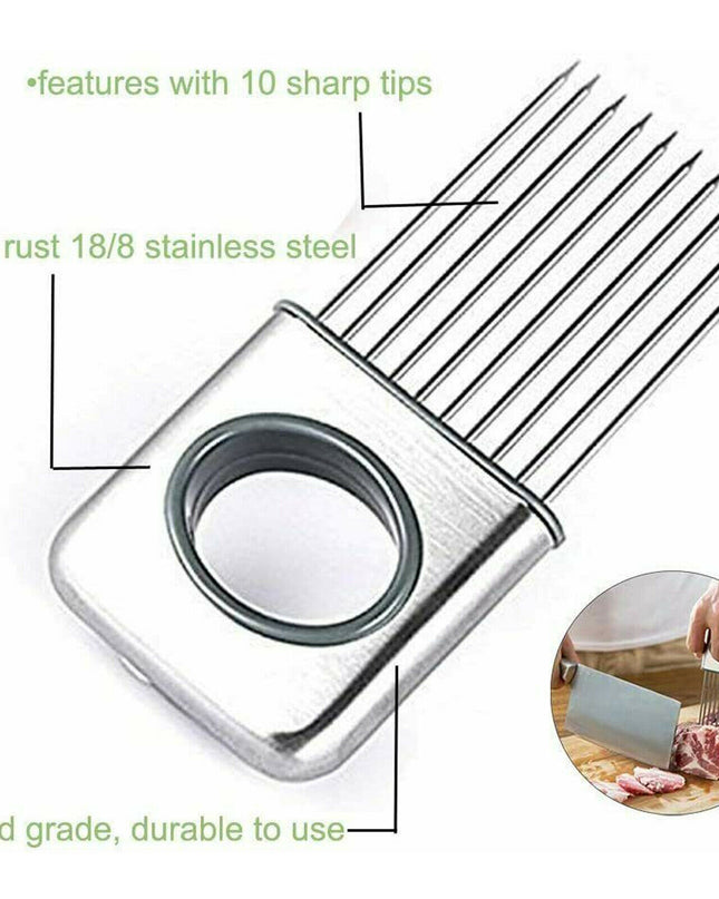 Onion Holder Slicer Vegetable tools Tomato Cutter Stainless Steel Kitchen Gadget