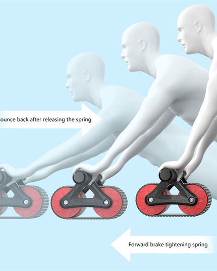 Double Wheel Abdominal Exerciser Women Men Automatic Rebound Ab Wheel Roller Waist Trainer Gym Sports Home Exercise Devices