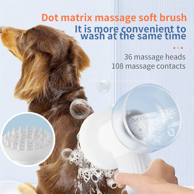 Automatic Foaming Dog Cat Bath Brush