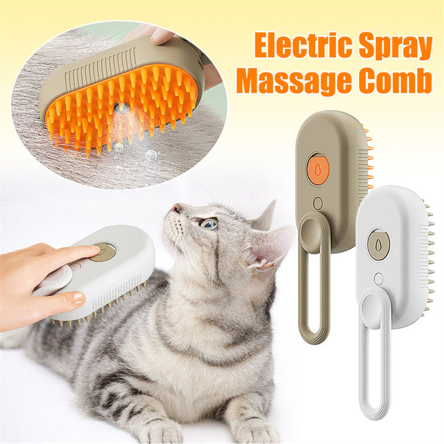 Cat Steam Brush Steamy Dog Brush 3 In 1 Electric Spray Cat Hair Brushes For Massage