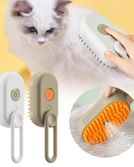 Cat Steam Brush Steamy Dog Brush 3 In 1 Electric Spray Cat Hair Brushes For Massage