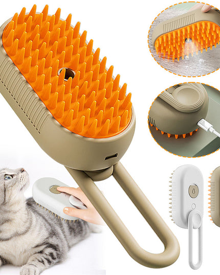 Cat Steam Brush Steamy Dog Brush 3 In 1 Electric Spray Cat Hair Brushes For Massage