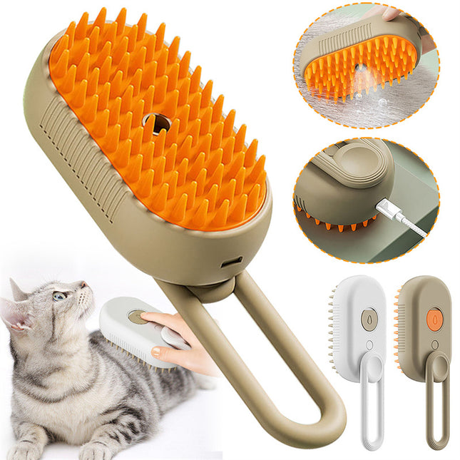 Cat Steam Brush Steamy Dog Brush 3 In 1 Electric Spray Cat Hair Brushes For Massage