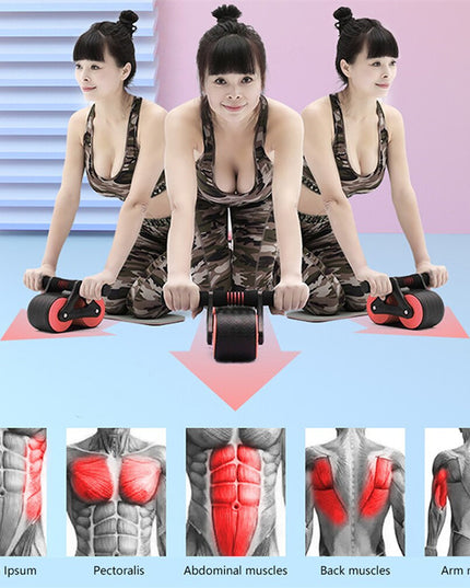 Double Wheel Abdominal Exerciser Women Men Automatic Rebound Ab Wheel Roller Waist Trainer Gym Sports Home Exercise Devices