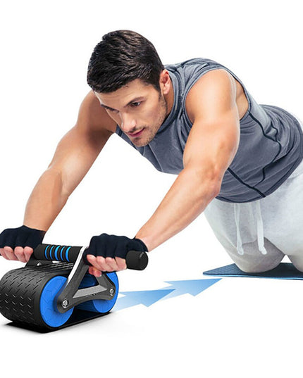 Double Wheel Abdominal Exerciser Women Men Automatic Rebound Ab Wheel Roller Waist Trainer Gym Sports Home Exercise Devices