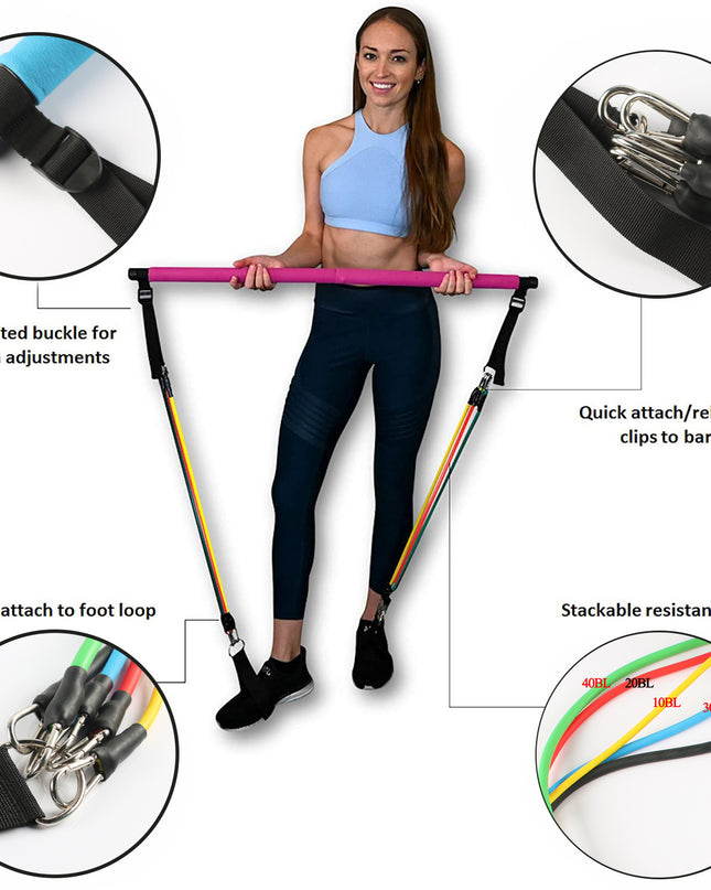 Fitness Yoga Pilates Bar Portable