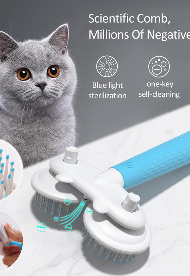 Pet Cat Brush Dog Slicker Brush Double-headed Negative Ion One-button Self Cleaning Dog Cat Hair Removal Pets Products