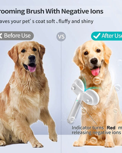 Pet Cat Brush Dog Slicker Brush Double-headed Negative Ion One-button Self Cleaning Dog Cat Hair Removal Pets Products