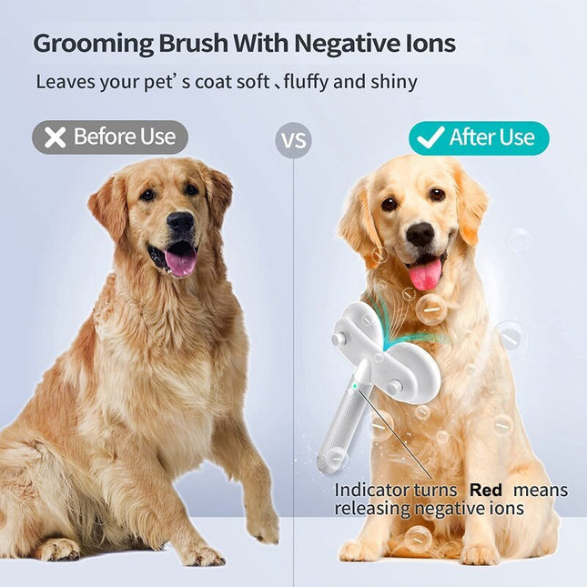 Pet Cat Brush Dog Slicker Brush Double-headed Negative Ion One-button Self Cleaning Dog Cat Hair Removal Pets Products