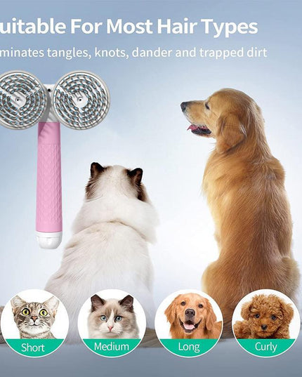 Pet Cat Brush Dog Slicker Brush Double-headed Negative Ion One-button Self Cleaning Dog Cat Hair Removal Pets Products