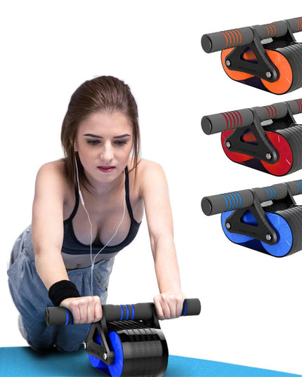 Double Wheel Abdominal Exerciser Women Men Automatic Rebound Ab Wheel Roller Waist Trainer Gym Sports Home Exercise Devices