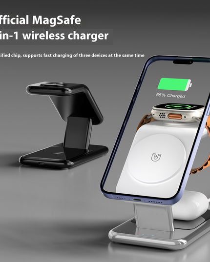 Magnetic Bracket Wireless Charger Three-in-one Earphone Watch Charger